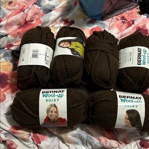 Bernat Wool-Up Bulky Yarn in Brown, 6 Skein Lot
2 lots available.
